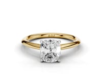 Daisy Cushion Cut Diamond Floral Solitaire Ring