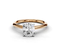 Daisy Cushion Cut Diamond Floral Solitaire Ring
