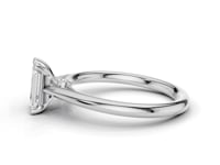 Camellia Emerald Cut Diamond Solitaire Ring With Hidden Stone