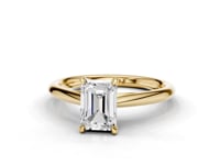 Camellia Emerald Cut Diamond Solitaire Ring With Hidden Stone