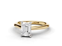 Camellia Emerald Cut Diamond Solitaire Ring With Hidden Stone