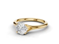 Iris Round Cut Diamond Split Shank Solitaire Ring