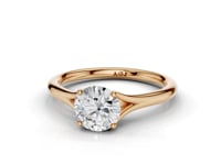 Iris Round Cut Diamond Split Shank Solitaire Ring