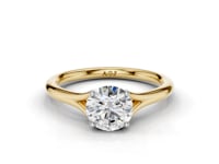 Iris Round Cut Diamond Split Shank Solitaire Ring