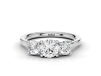Honeysuckle Round Cut Diamond Trilogy Ring