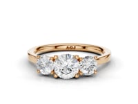 Honeysuckle Round Cut Diamond Trilogy Ring