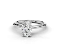 Daisy Oval Cut Floral Diamond Solitaire Ring