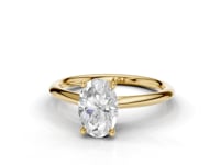 Daisy Oval Cut Floral Diamond Solitaire Ring