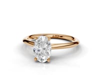 Daisy Oval Cut Floral Diamond Solitaire Ring