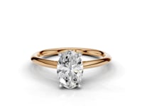 Daisy Oval Cut Floral Diamond Solitaire Ring