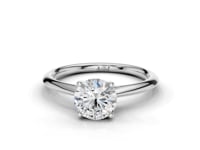 Daisy Round Cut Diamond Floral Solitaire Ring