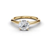 Daisy Round Cut Diamond Floral Solitaire Ring