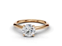 Daisy Round Cut Diamond Floral Solitaire Ring