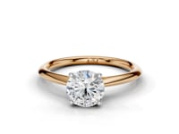 Daisy Round Cut Diamond Floral Solitaire Ring