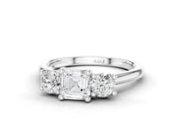 Forget-Me-Not Asscher Cut Diamond Trilogy Ring