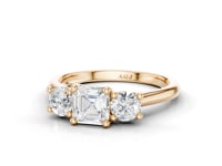Forget-Me-Not Asscher Cut Diamond Trilogy Ring