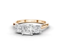 Forget-Me-Not Asscher Cut Diamond Trilogy Ring