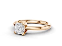 Caspia Asscher Cut Double Claw Diamond Solitaire Ring