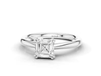 Caspia Asscher Cut Double Claw Diamond Solitaire Ring