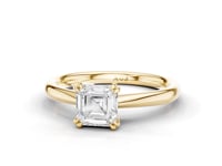Caspia Asscher Cut Double Claw Diamond Solitaire Ring