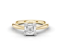 Caspia Asscher Cut Double Claw Diamond Solitaire Ring