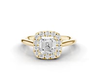 Hyacinth Asscher Cut Diamond Halo Ring
