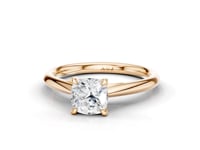 Camellia Cushion Cut Diamond Solitaire Ring With Hidden Stone