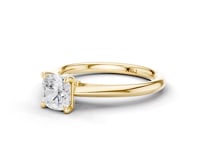 Camellia Cushion Cut Diamond Solitaire Ring With Hidden Stone