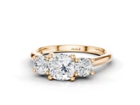 Forget-Me-Not Cushion Cut Diamond Trilogy Ring