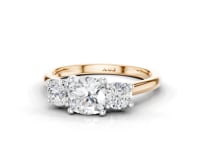 Forget-Me-Not Cushion Cut Diamond Trilogy Ring