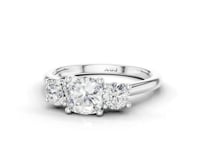 Forget-Me-Not Cushion Cut Diamond Trilogy Ring