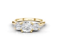 Forget-Me-Not Cushion Cut Diamond Trilogy Ring