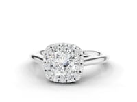 Hyacinth Cushion Cut Diamond Halo Ring
