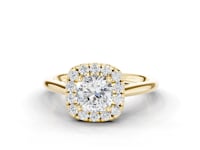 Hyacinth Cushion Cut Diamond Halo Ring
