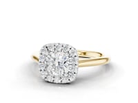Hyacinth Cushion Cut Diamond Halo Ring