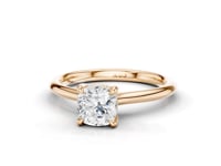 Lily Cushion Cut Diamond Ring With Hidden Halo