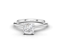 Lily Cushion Cut Diamond Ring With Hidden Halo