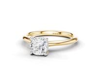 Lily Cushion Cut Diamond Ring With Hidden Halo