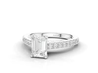Calla Emerald Cut Decorative Diamond Solitaire Ring With Hidden Stone