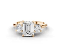 Forget-Me-Not Emerald Cut Diamond Trilogy Ring