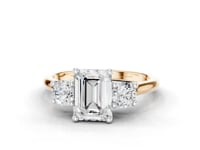 Forget-Me-Not Emerald Cut Diamond Trilogy Ring