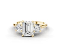 Forget-Me-Not Emerald Cut Diamond Trilogy Ring