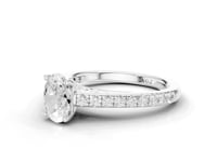 Calla Oval Cut Decorative Diamond Solitaire Ring With Hidden Stone