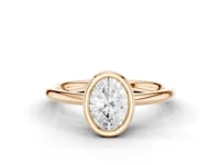 Sage Oval Cut Diamond Rubover Solitaire Ring