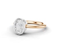 Sage Oval Cut Diamond Rubover Solitaire Ring