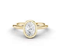 Sage Oval Cut Diamond Rubover Solitaire Ring
