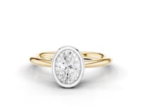Sage Oval Cut Diamond Rubover Solitaire Ring