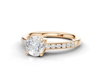 Anemone Round Cut Diamond Accent Ring