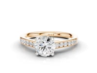 Anemone Round Cut Diamond Accent Ring