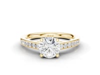Anemone Round Cut Diamond Accent Ring